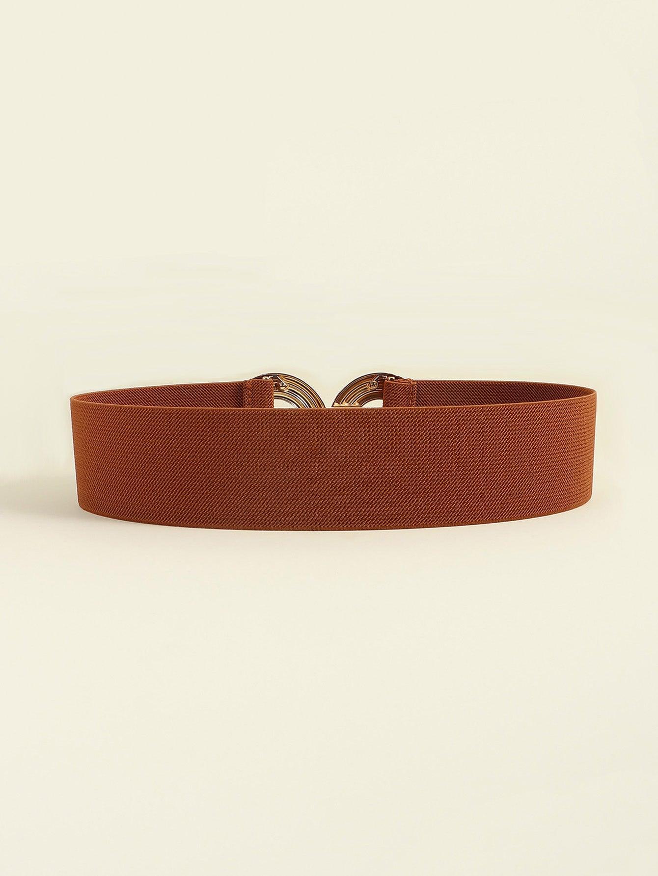 Geometric Buckle Elastic Wide Belt - 808Lush