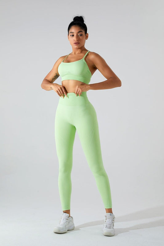 Crisscross Scoop Neck Top and High Waist Pants Active Set - 808Lush