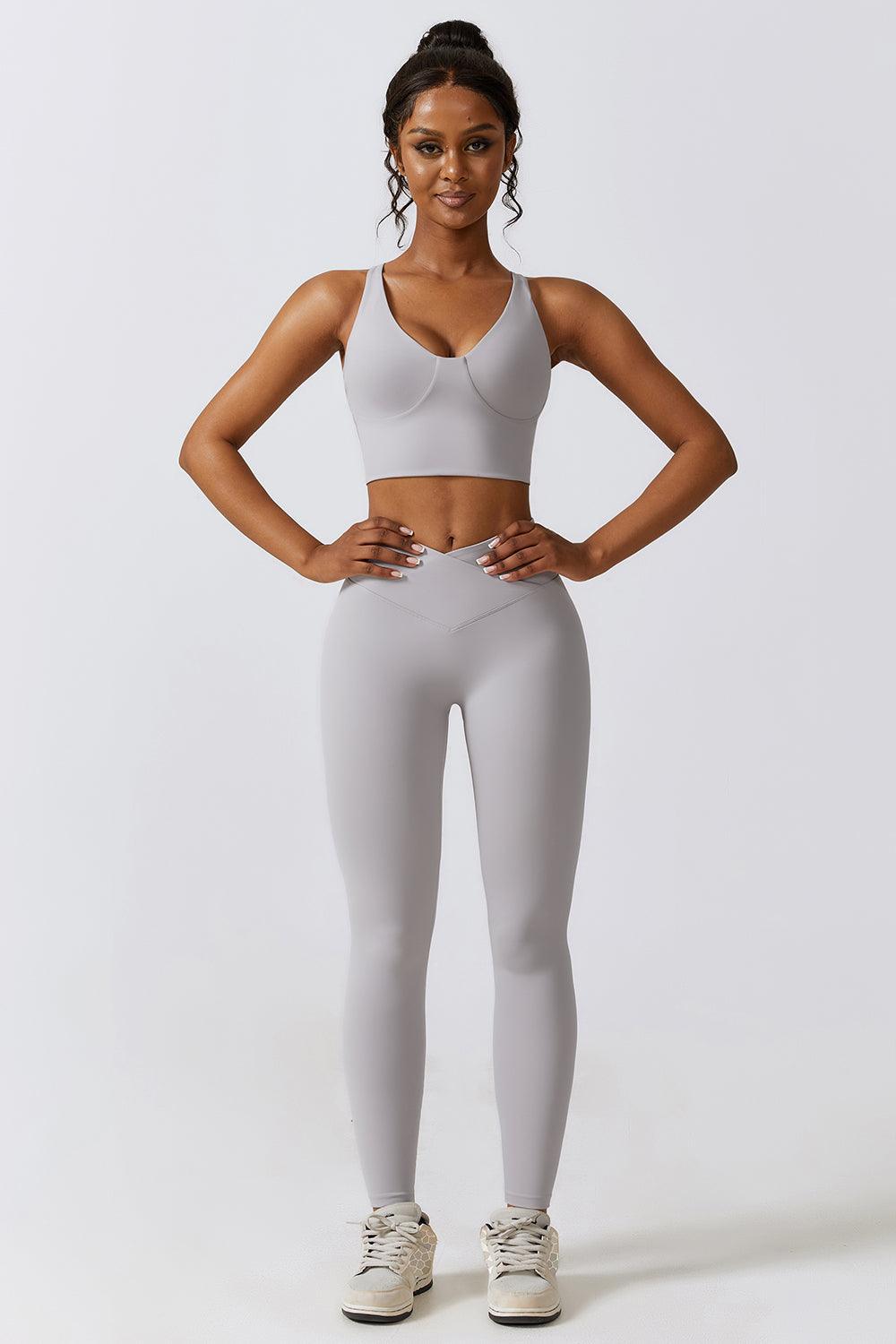 Crisscross Sports Bra and Leggings Set - 808Lush