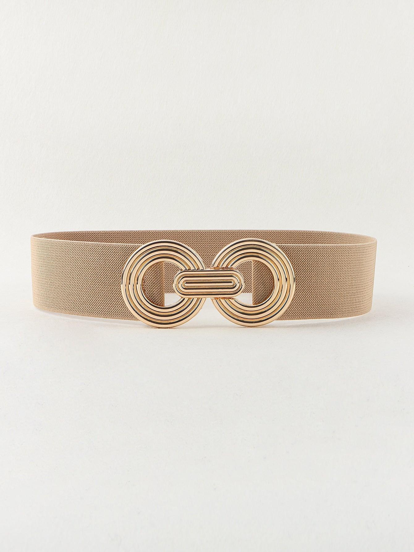 Geometric Buckle Elastic Wide Belt - 808Lush