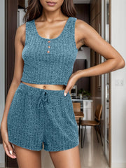 Scoop Neck Top and Shorts Lounge Set - 808Lush