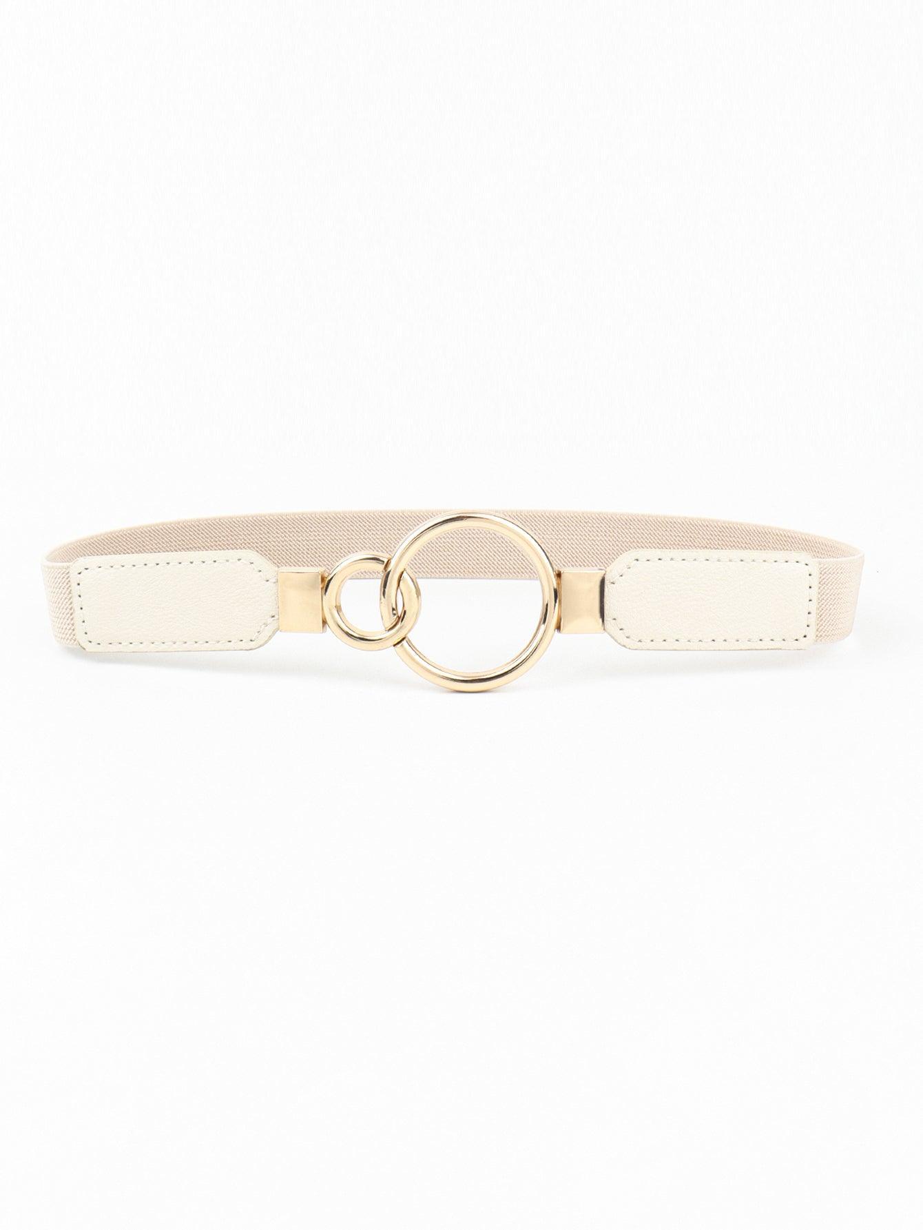 Double Ring Buckle Elastic PU Belt - 808Lush