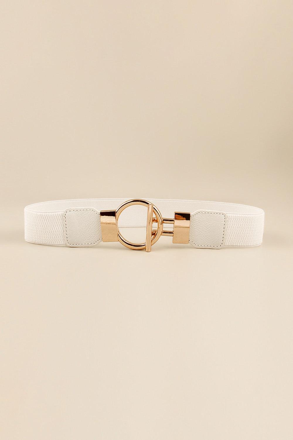 Circle Shape Buckle Zinc Alloy Buckle PU Leather Belt - 808Lush