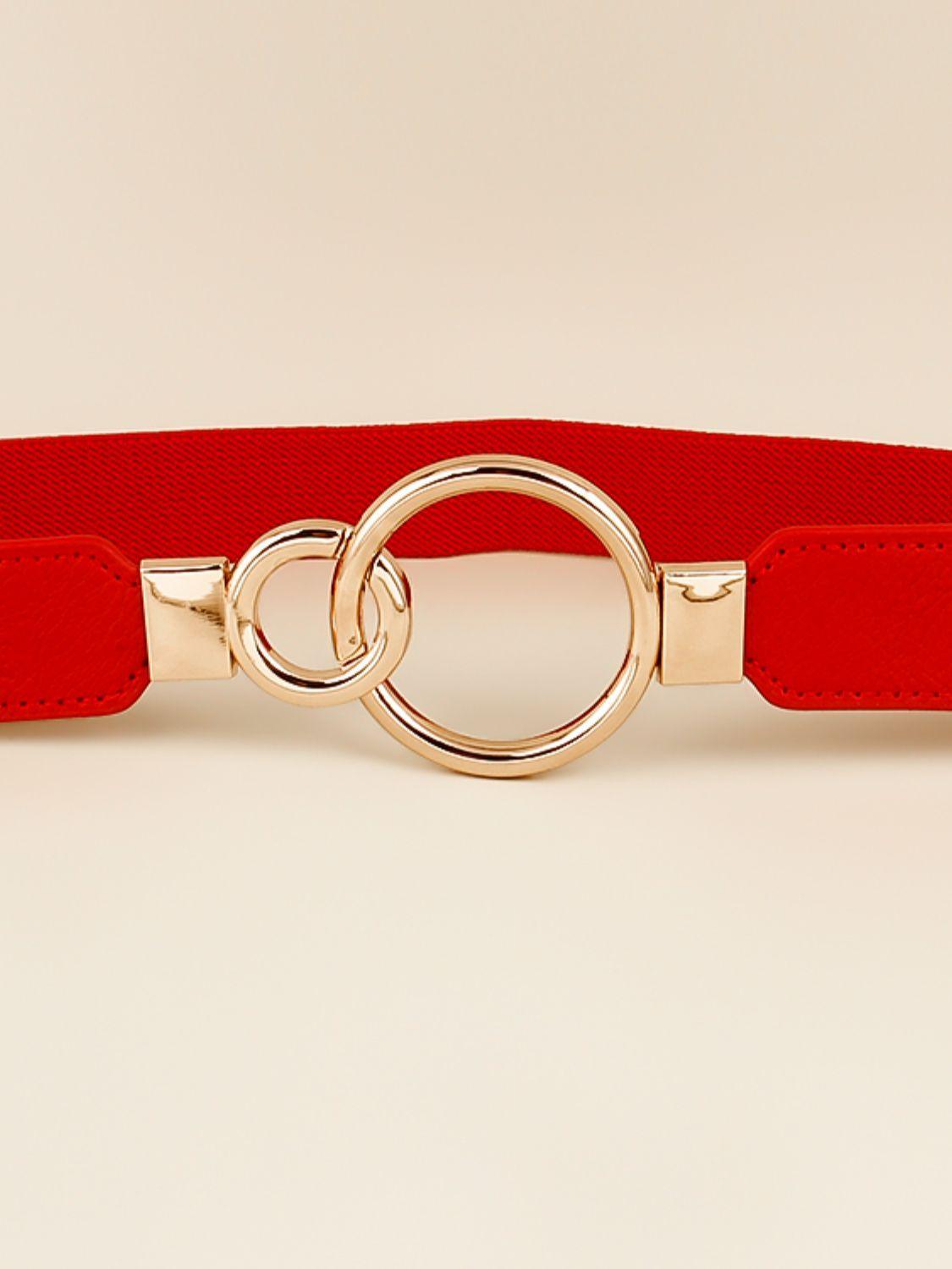 Double Ring Buckle Elastic PU Belt - 808Lush