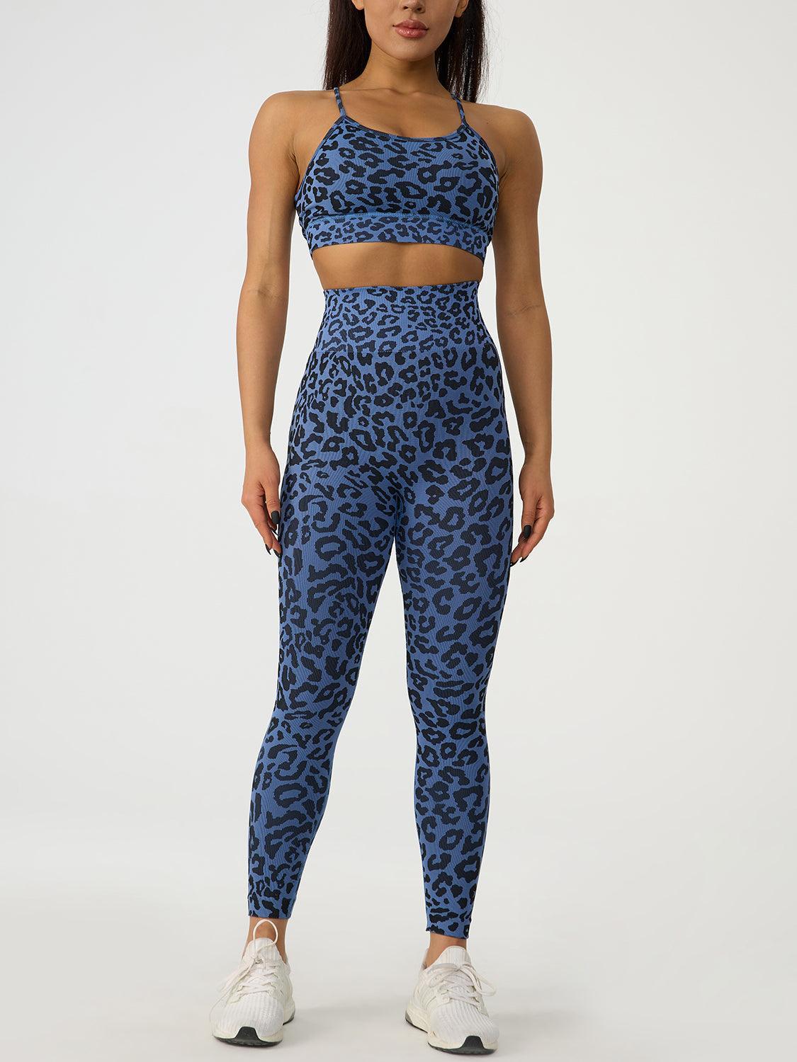 Leopard Crisscross Top and Leggings Active Set - 808Lush