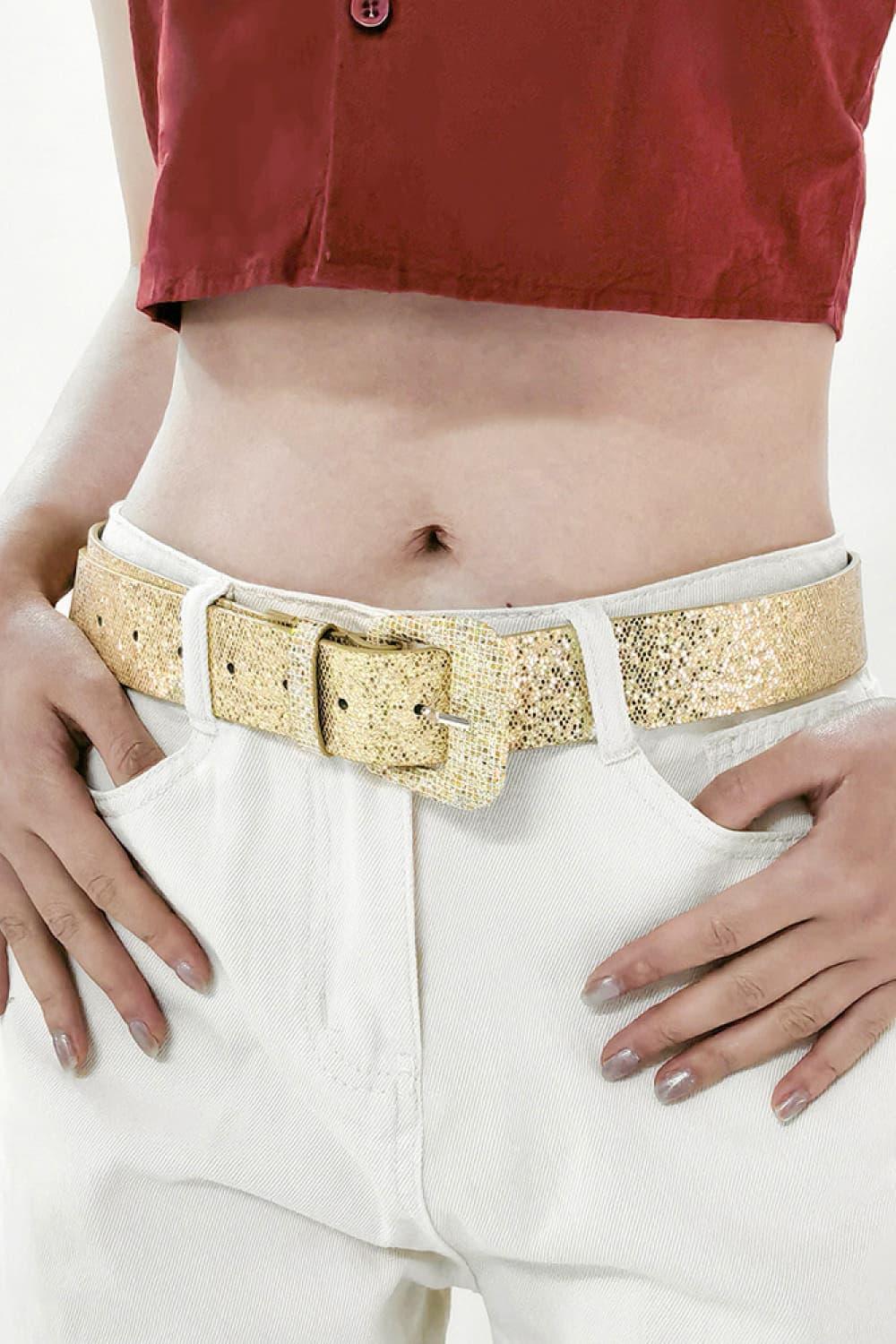 Glitter PU Leather Belt - 808Lush