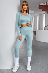 Tank Cropped Active Top and Pants Set - 808Lush