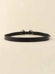 Double Buckle PU Leather Belt - 808Lush