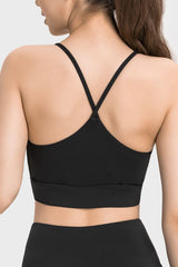 Spaghetti Strap Crisscross Back Active Bra - 808Lush