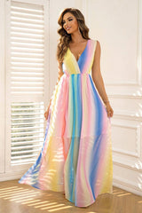 Surplice Neck Sleeveless Maxi Dress - 808Lush