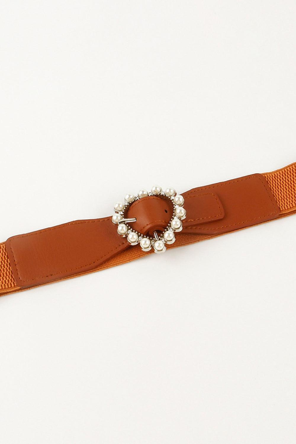 Pearl Heart Buckle Elastic Belt - 808Lush