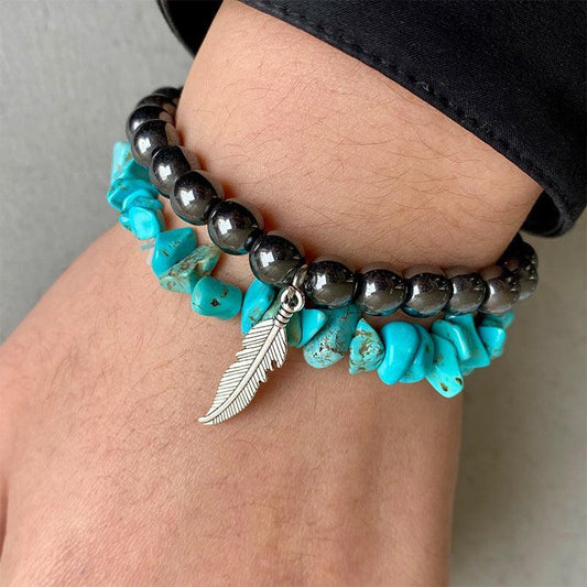 Turquoise Alloy Bracelet - 808Lush