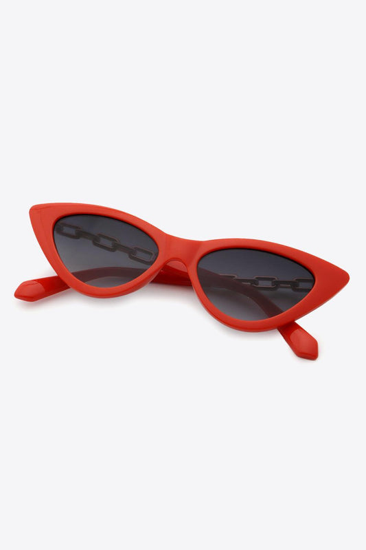 Chain Detail Cat-Eye Sunglasses - 808Lush