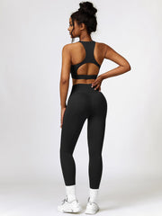 Cutout Cropped Sport Tank and Leggings Set - 808Lush