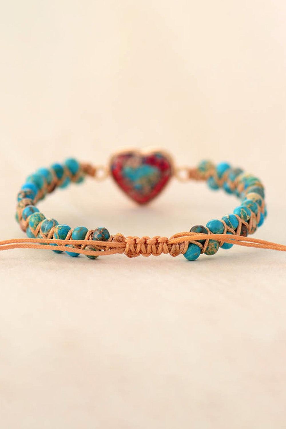 Handmade Heart Shape Natural Stone Bracelet - 808Lush