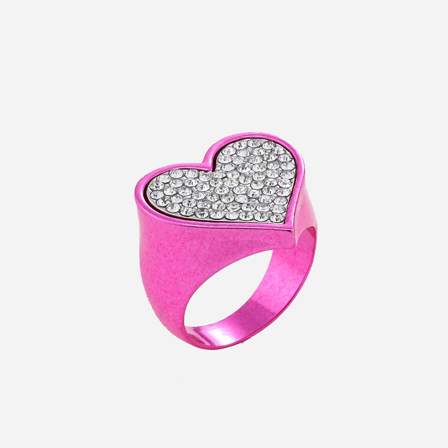 Geometric Glass Stone Alloy Ring - 808Lush