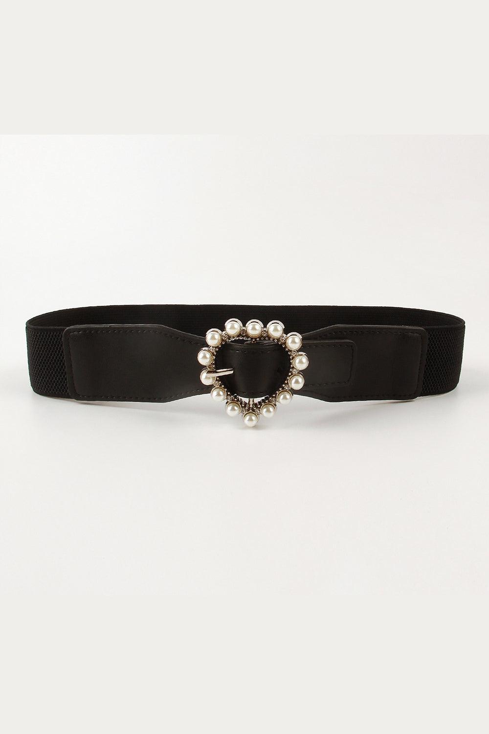 Pearl Heart Buckle Elastic Belt - 808Lush