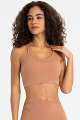 Crisscross Back V-Neck Sports Bra - 808Lush