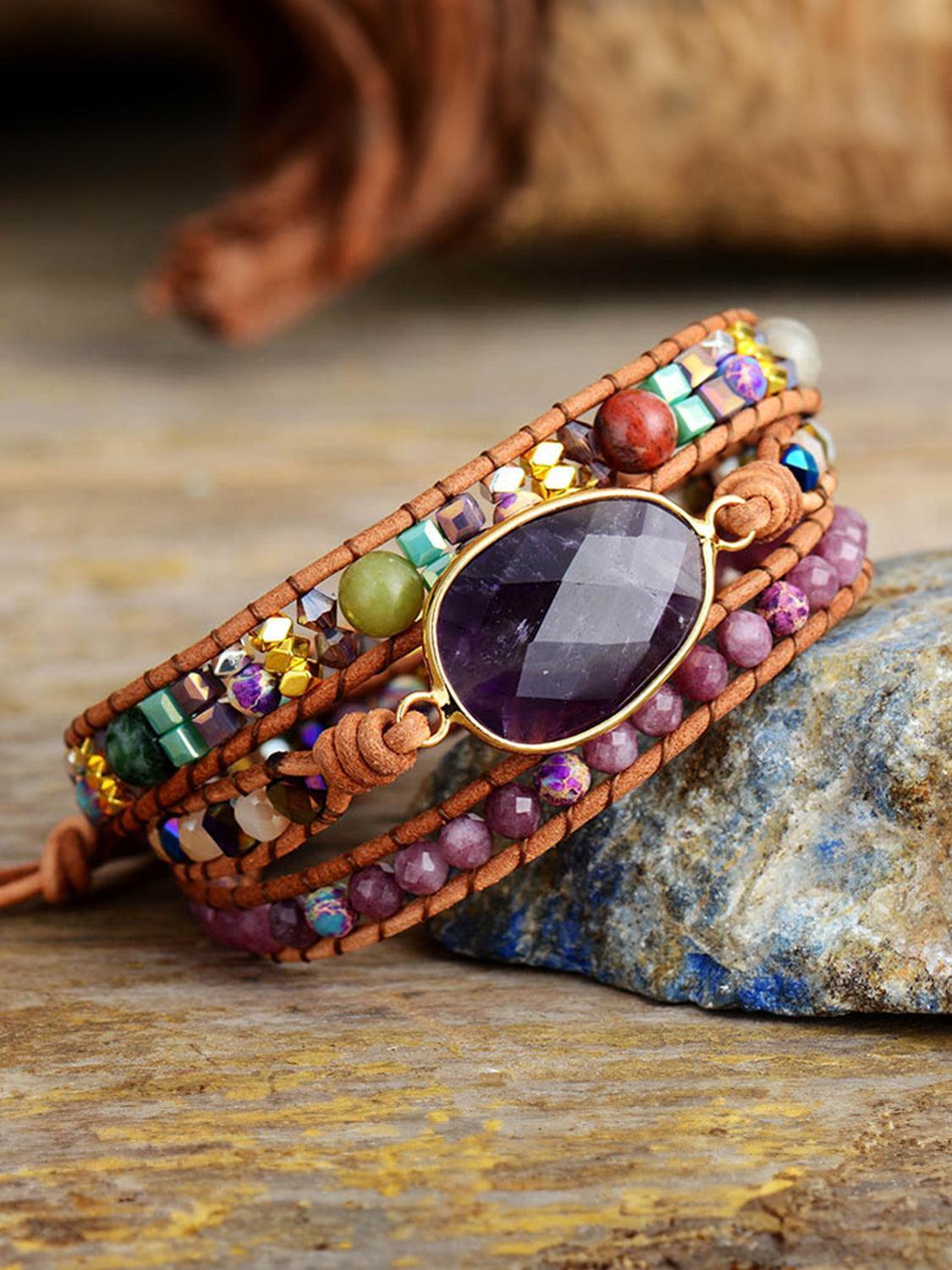 Triple-Layer Amethyst Bracelet - 808Lush