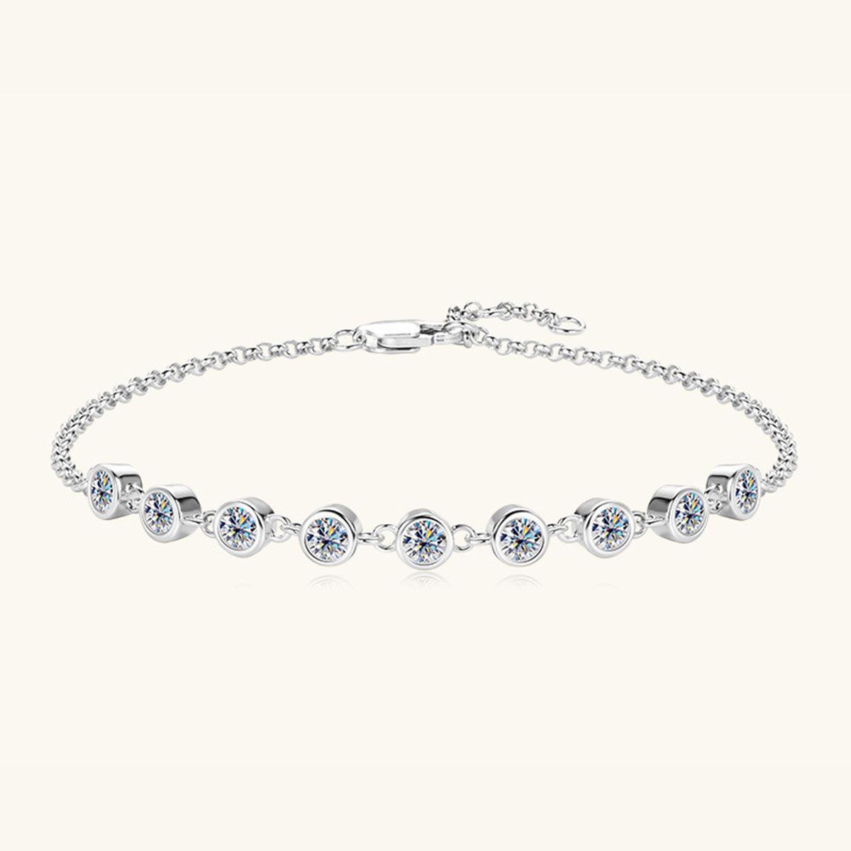 Inlaid Moissanite 925 Sterling Silver Bracelet - 808Lush