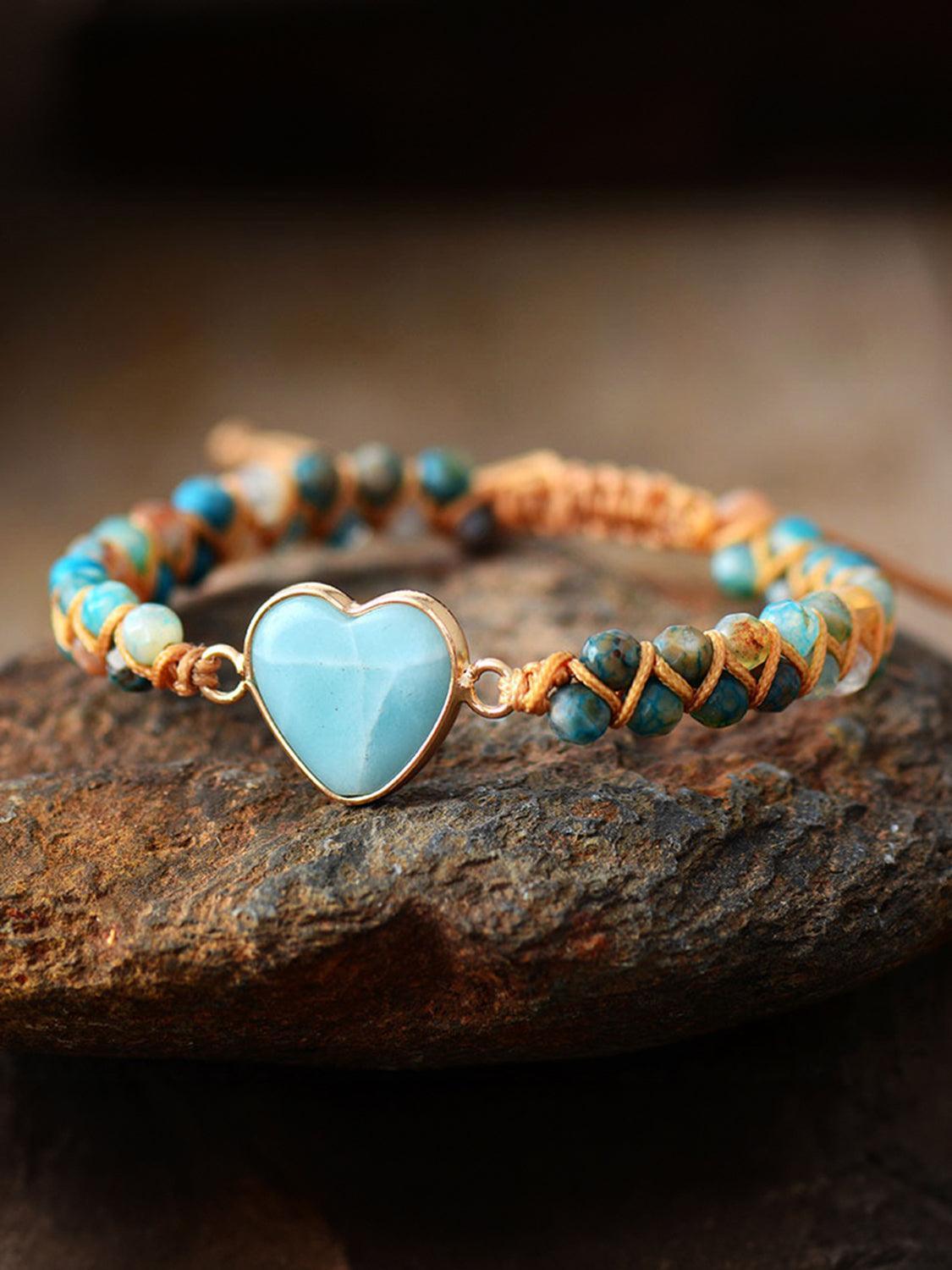 Heart Shape Beaded Bracelet - 808Lush