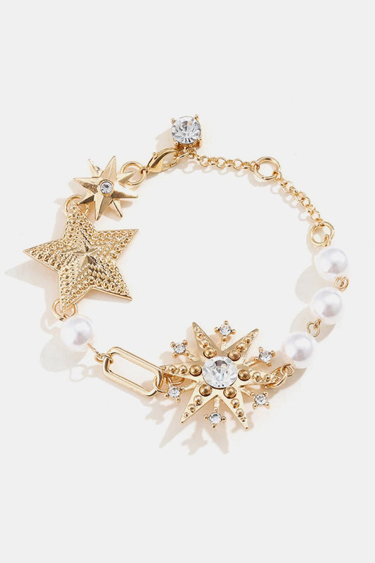 Synthetic Pearl Star Shape Alloy Bracelet - 808Lush