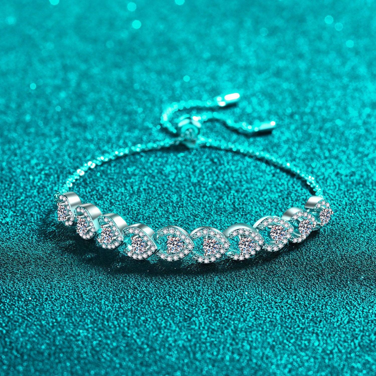 1 Carat Moissanite 925 Sterling Silver Bracelet - 808Lush