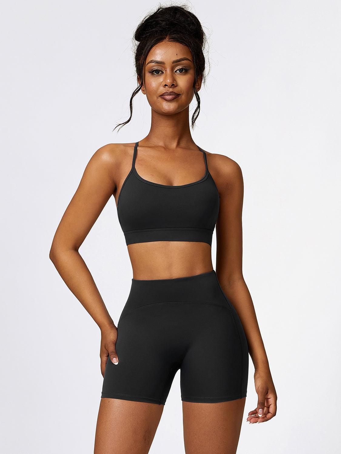 Sport Bra and Wide Waistband Shorts Set - 808Lush