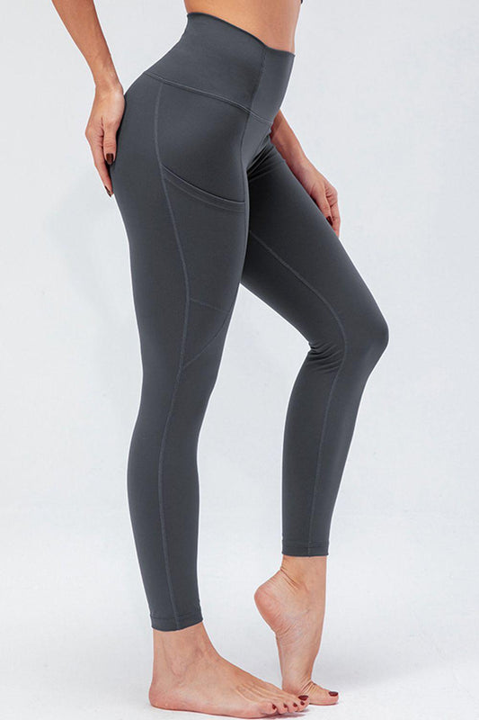 Breathable Wide Waistband Active Leggings with Pockets - 808Lush