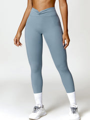 Twisted High Waist Active Pants with Pockets - 808Lush