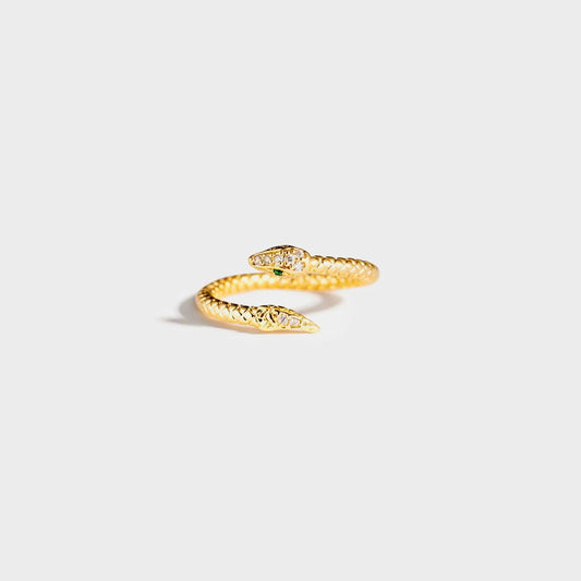 Snake Shape 18K Gold-Plated Bypass Ring - 808Lush