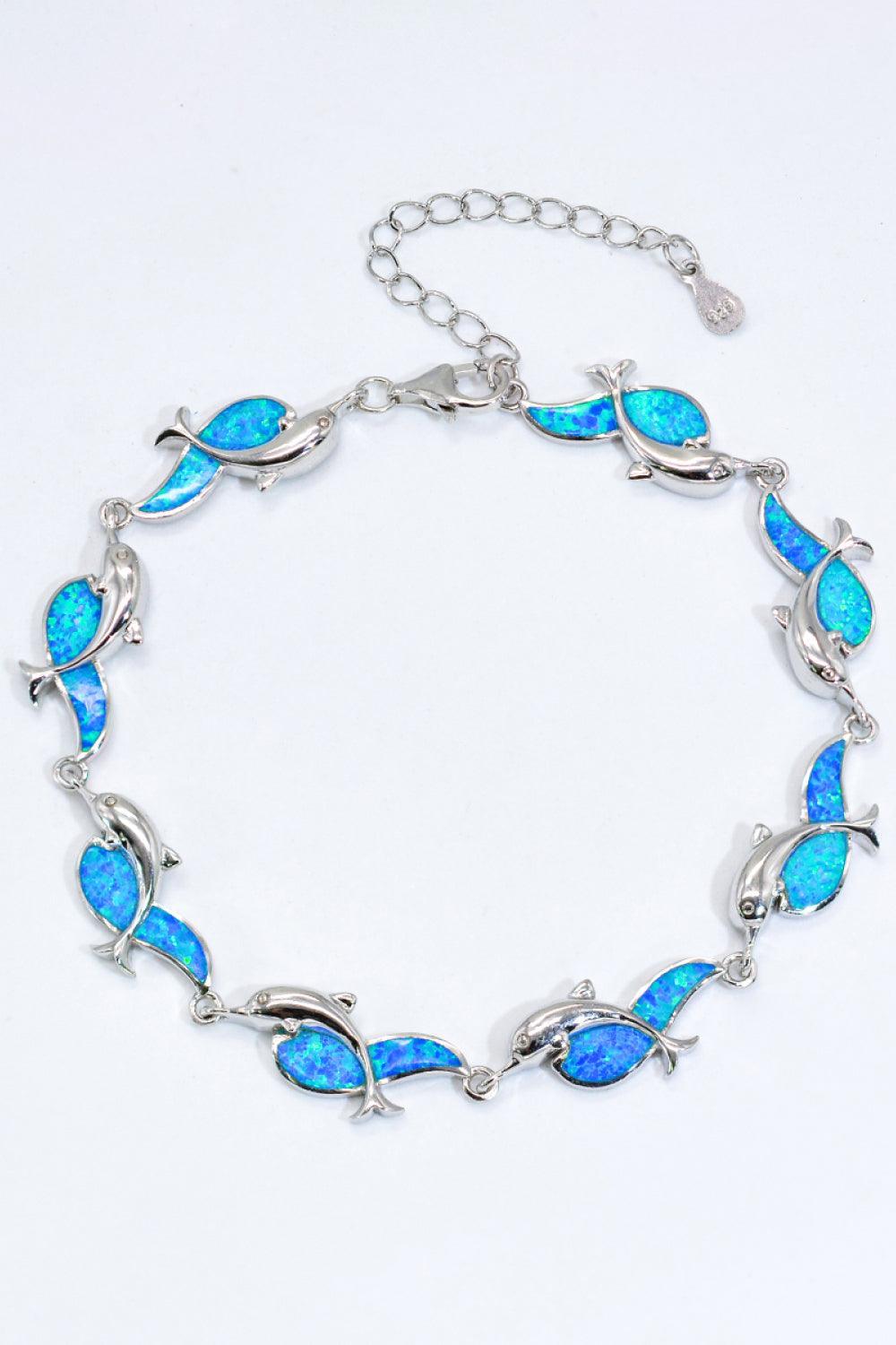 Opal Dolphin 925 Sterling Silver Bracelet - 808Lush