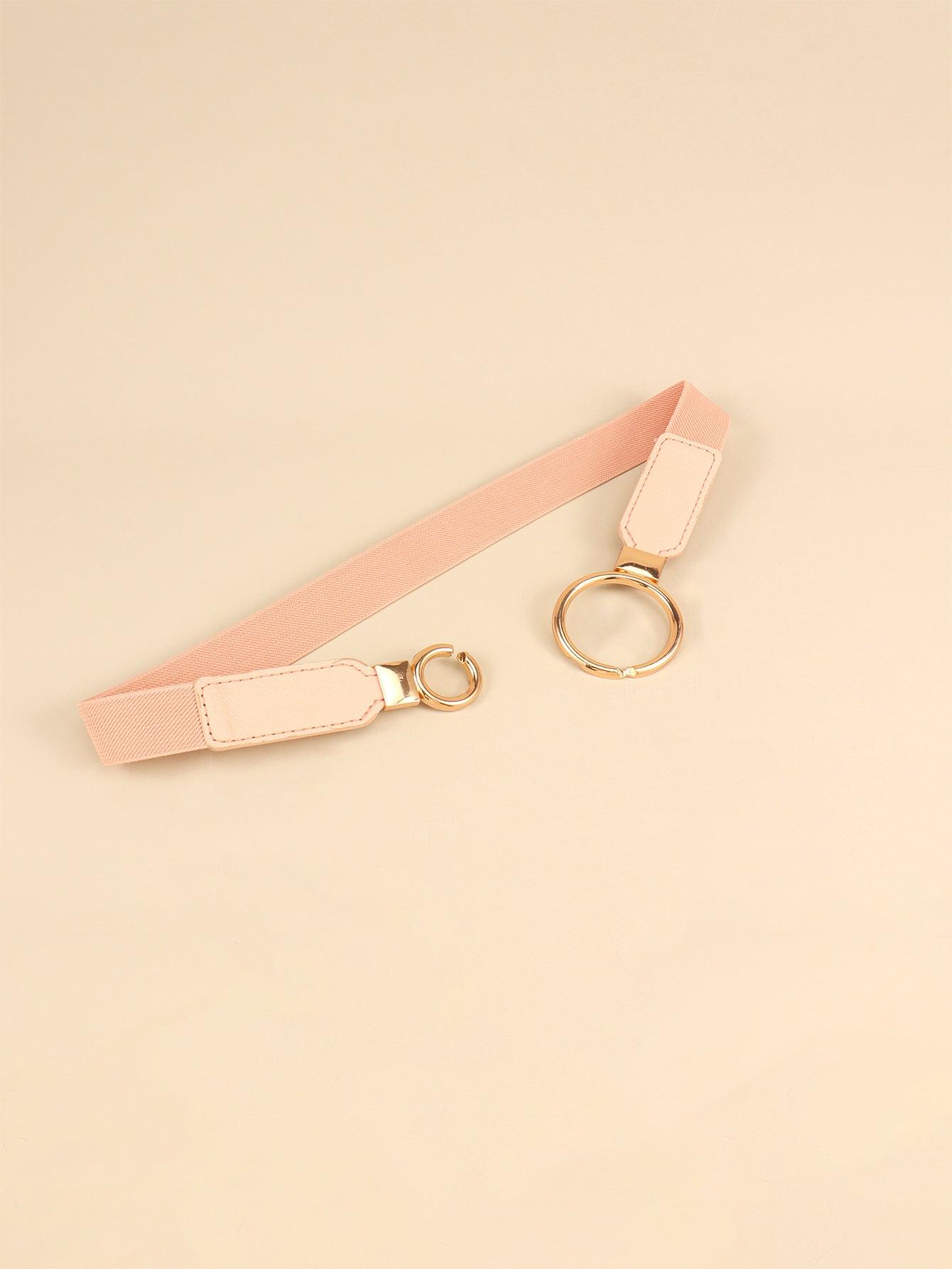 Double Ring Buckle Elastic PU Belt - 808Lush