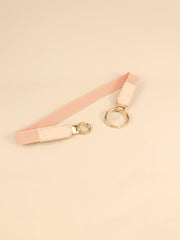 Double Ring Buckle Elastic PU Belt - 808Lush