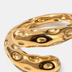 Titanium Steel Gold-Plated Bypass Ring - 808Lush