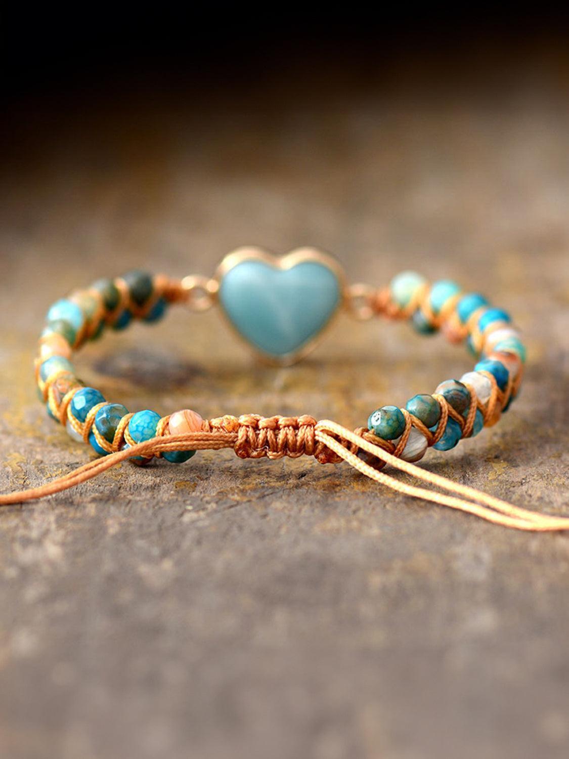 Heart Shape Beaded Bracelet - 808Lush