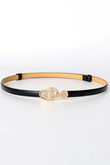 Skinny PU Leather Belt with Alloy Buckle - 808Lush