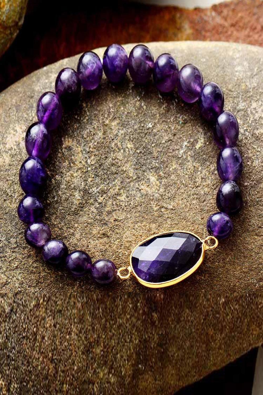 Handmade Amethyst Beaded Bracelet - 808Lush