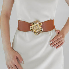 Flower Alloy Buckle Elastic Belt - 808Lush