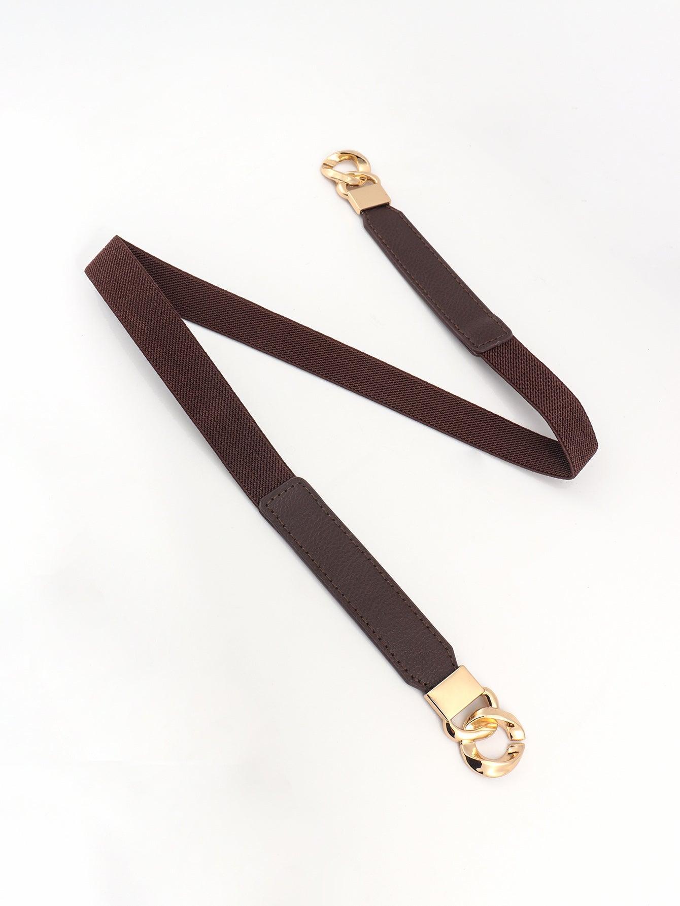 Zinc Alloy Buckle Elastic PU Belt - 808Lush