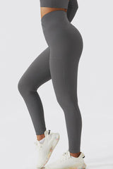 Basic Bae Crossover Waist Active Leggings - 808Lush