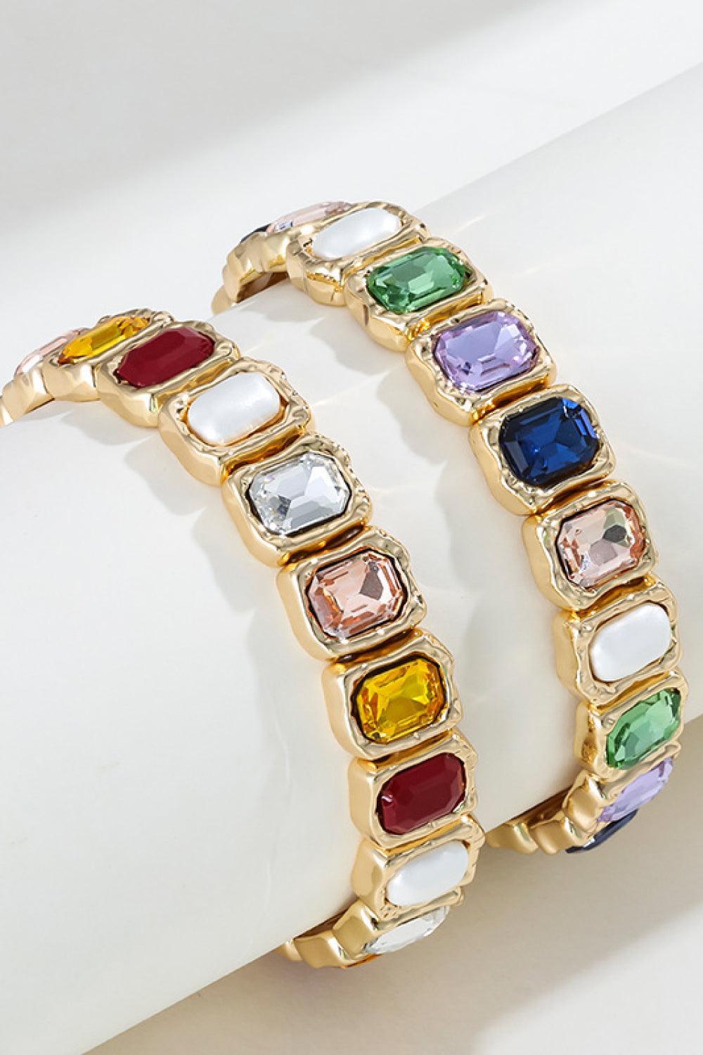 Glass Stone Alloy Bracelet - 808Lush