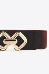 Geometric Buckle Elastic Wide Belt - 808Lush