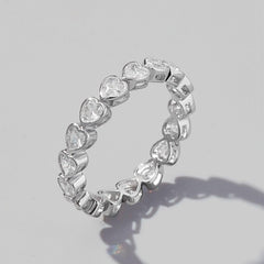 925 Sterling Silver Zircon Heart Ring - 808Lush