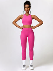 Cutout Cropped Sport Tank and Leggings Set - 808Lush