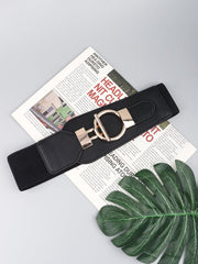 PU Elastic Wide Belt with Alloy Buckle - 808Lush