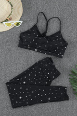 Star Print Sports Bra and Leggings Set - 808Lush