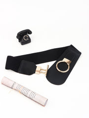 PU Elastic Wide Belt with Alloy Buckle - 808Lush