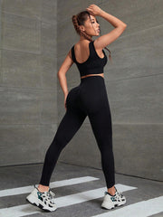 Ruched Tank and Leggings Sport Set - 808Lush