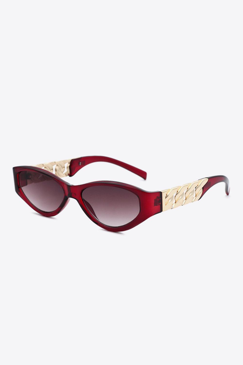 Chain Detail Temple Cat Eye Sunglasses - 808Lush